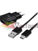  Samsung USB Type-C Cable & Wall Adapter Μαύρο (EP-TA20EBE+EP-DN950CBE) (Bulk)